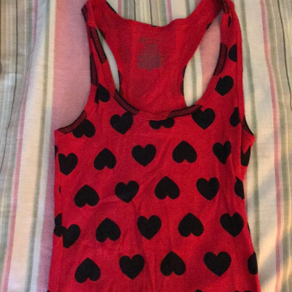 Red and black heart tank top